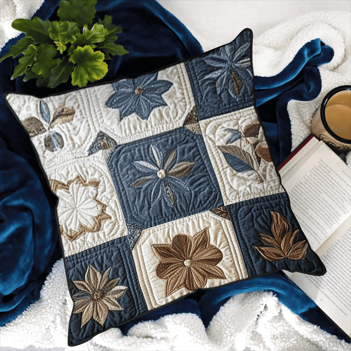 Antique Bloom Quilted Pillow Cover Room Decor Ideas Gift For Husband - Curranto