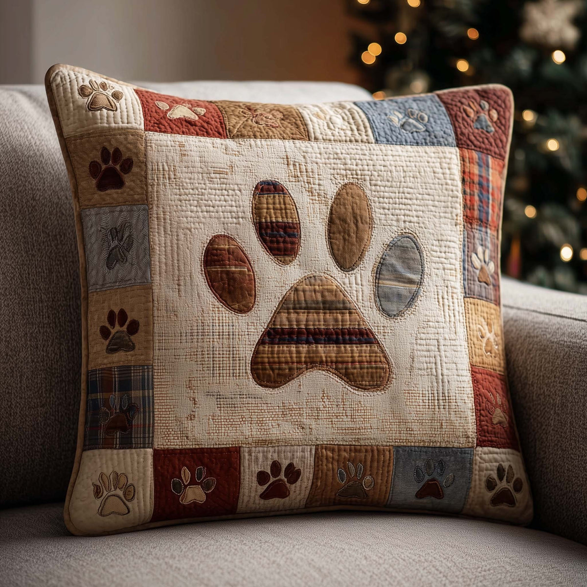 Autumn Paw Quilted Pillow Cover Aesthetic Room Decor Husband Gifts - Curranto