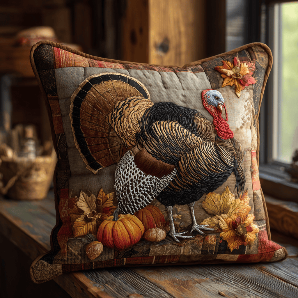 Autumn Strut Quilted Pillow Cover Indoor Holiday Decorations Gifts For Mum - Curranto