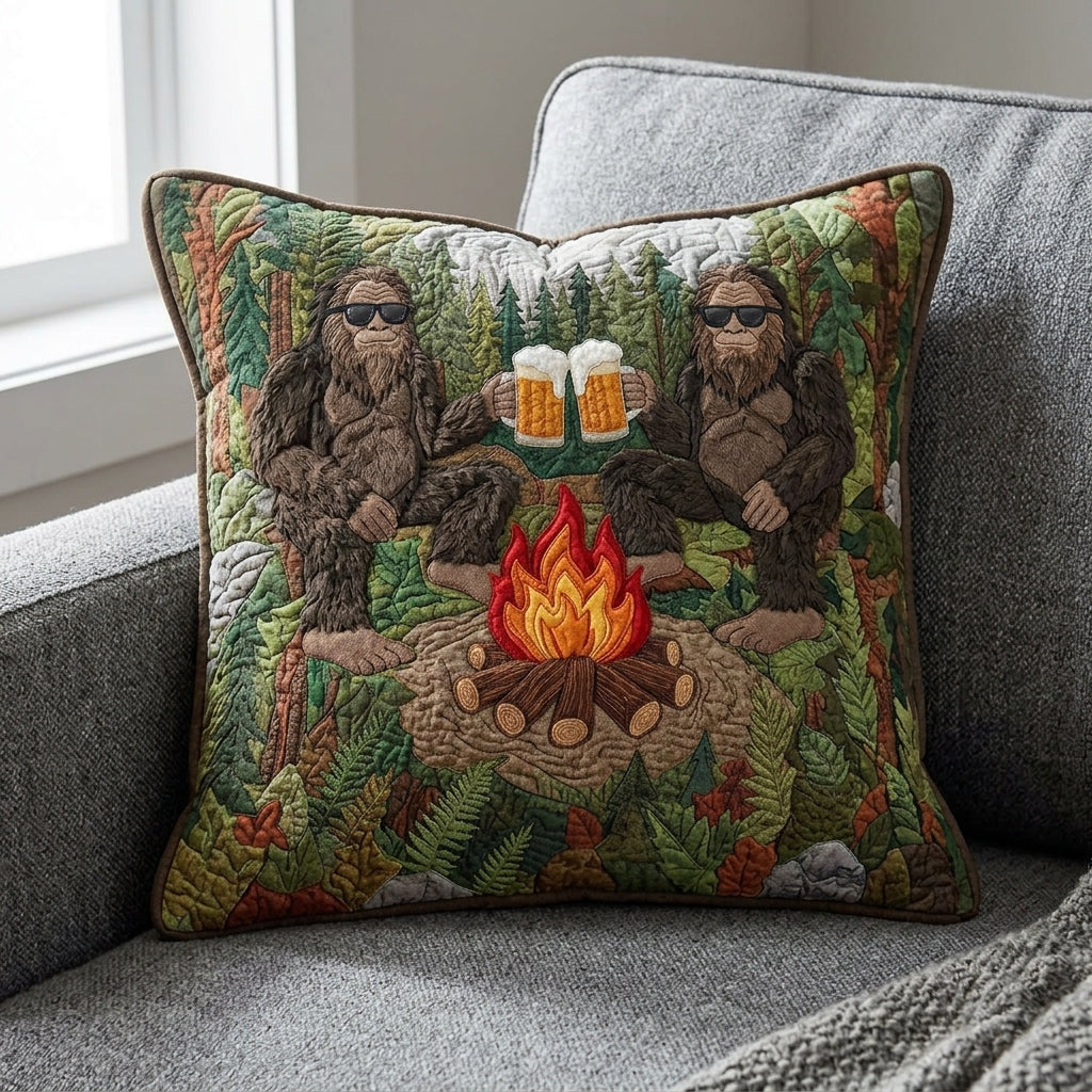 Bigfoot Mystic Quilted Pillow Cover Home Good Decoration Dad Gifts - Curranto