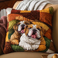 Bulldog Snooze Fest Quilted Pillow Cover Living Room Decorations Gifts For Friend - Curranto