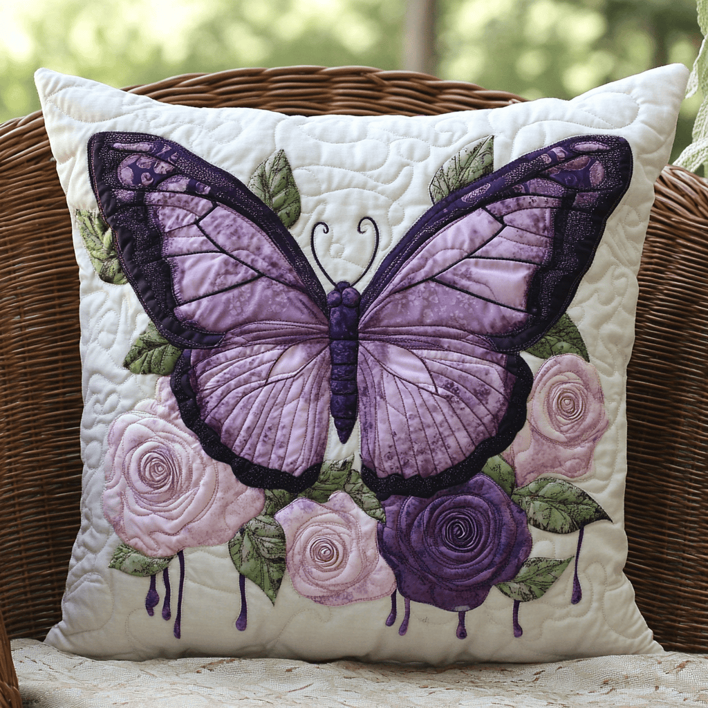 Butterfly Garden Quilted Pillow Cover Room Decor Ideas Best Gifts For Wife - Curranto