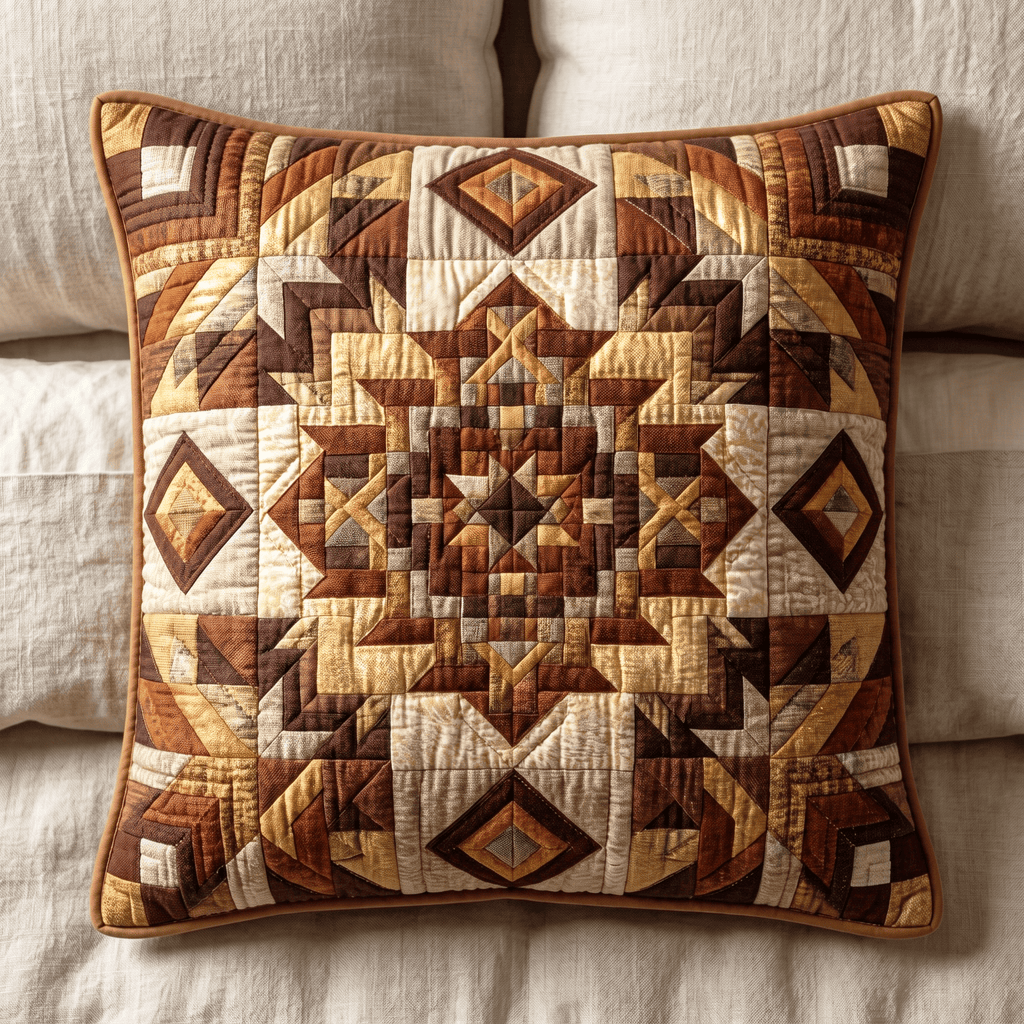 Canyon Geometry Quilted Pillow Cover Living Room Decor Gift Ideas For Her - Curranto