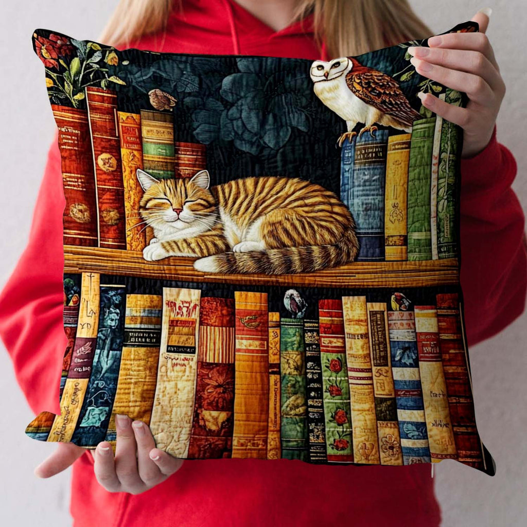 Cat Cozy Nook Quilted Pillow Cover Decor Ideas For Living Room Sister Gifts - Curranto