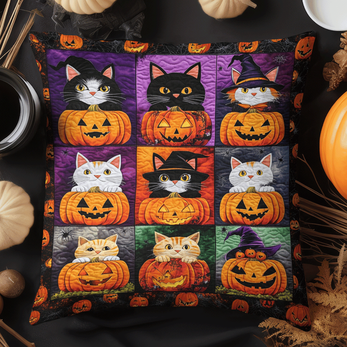 Cuddle Cat Dream Quilted Pillow Cover Indoor Holiday Decorations Husband Gifts - Curranto
