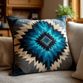 Deep Blue Crayon Quilted Pillow Cover Indoor Holiday Decorations Ideas For Brother - Curranto