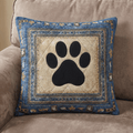 Denim Paw Quilted Pillow Cover Room Decoration Items Brother Gifts - Curranto