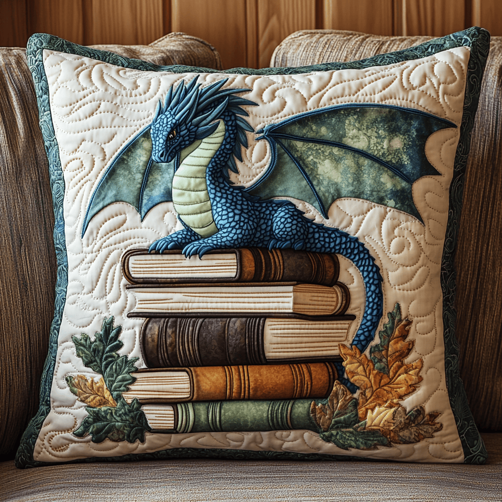 Dragon Autumn Fantasy Quilted Pillow Cover Indoor Holiday Decorations Husband Gifts - Curranto