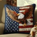 Eagle Soar Quilted Pillow Cover Room Decor Ideas Patriotic Gifts For Men - Curranto