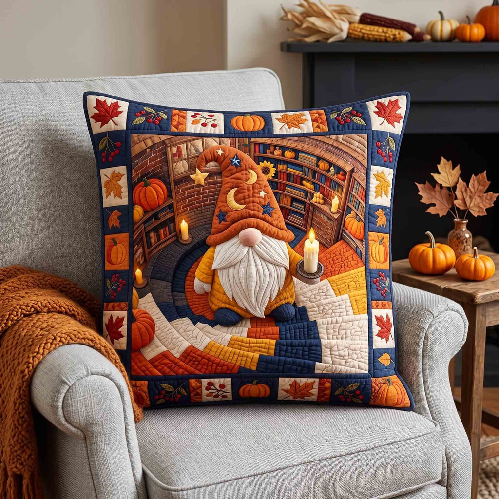 Fall Gnome Quilted Pillow Cover Holiday Living Decorations Presents For Brother - Curranto