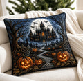 Haunted Castel Pumpkin Quilted Pillow Cover Living Room Decor Sister Halloween Gifts - Curranto