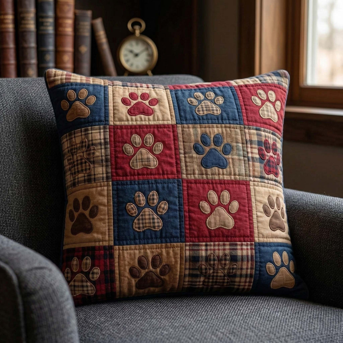 Paws Quilted Pillow Cover Living Room Decor Gift Ideas For Husband - Curranto