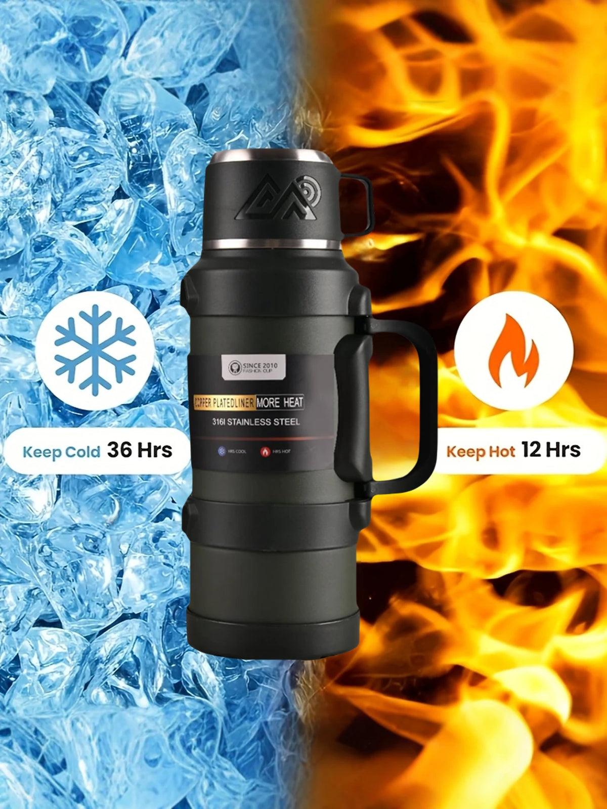 Large Capacity Stainless Steel Thermos - Outdoor Thermal Water Bottle
