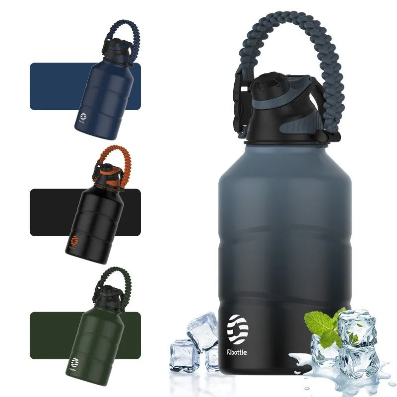 1.9L Stainless Steel Vacuum Flask - Large Gym Water Bottle