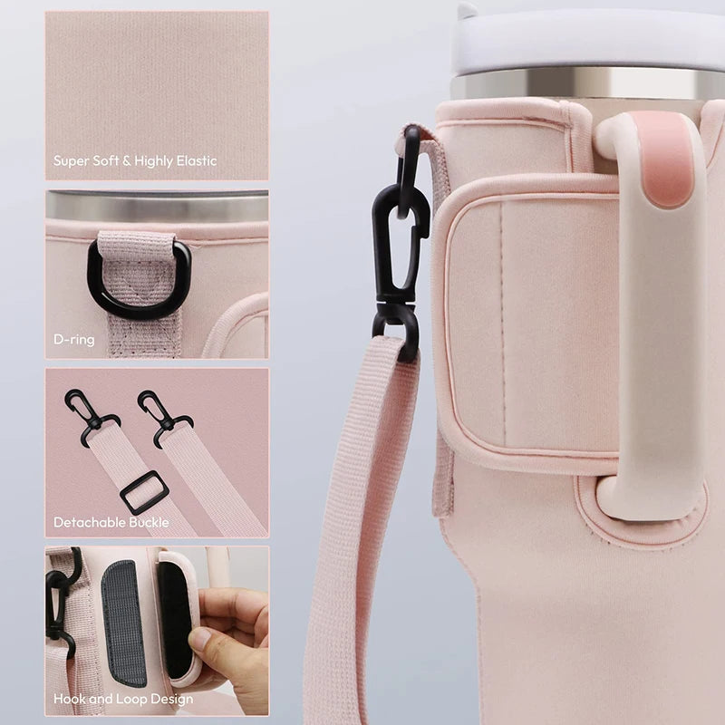 40oz Tumbler Carrier Bag Neoprene Water Bottle Sling for Hiking