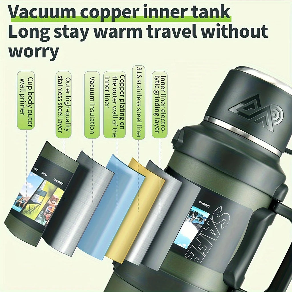 Large Capacity Stainless Steel Thermos - Outdoor Thermal Water Bottle
