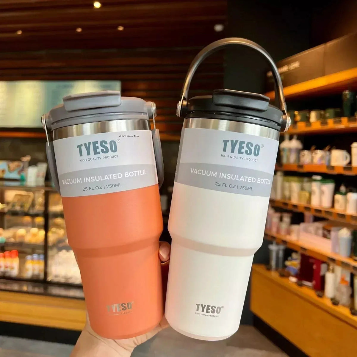 Tyeso Insulated Stainless Steel Coffee Tumbler for Travel & Commuting