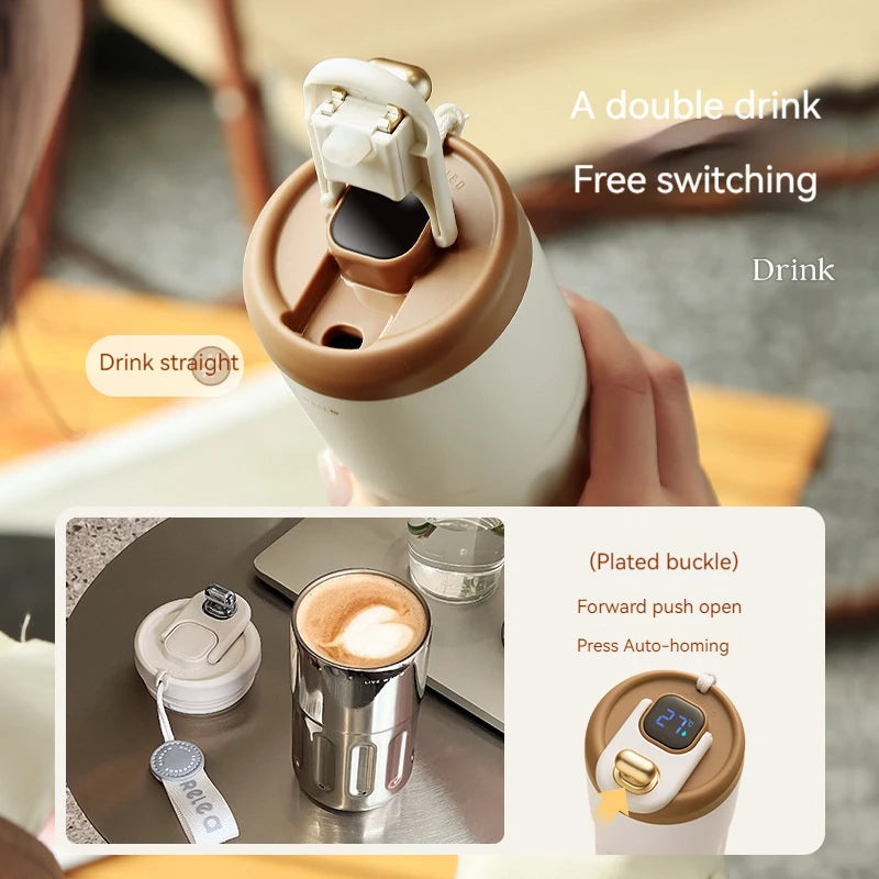 450ml Smart LED Temperature Display Thermos - Stainless Steel Travel Mug