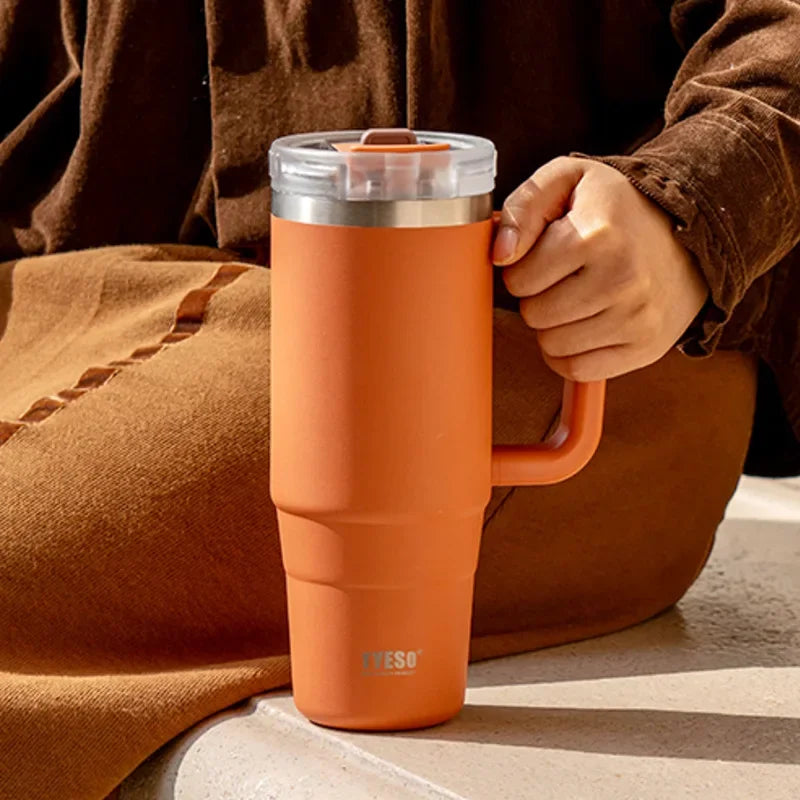 Tyeso Insulated Tumbler Stainless Steel Travel Mug with Handle & Straw