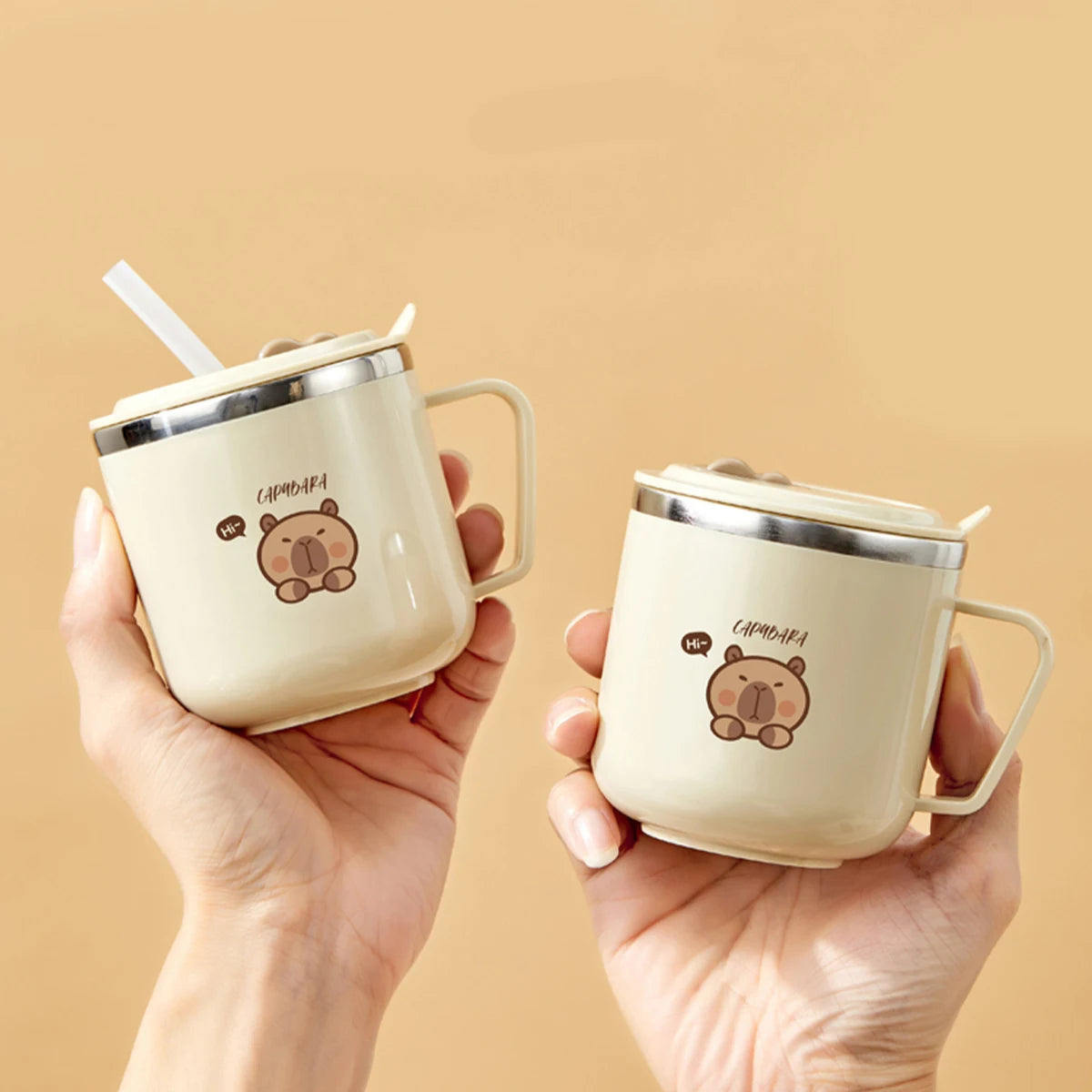 Capybara Kids Water Cup - 316 Stainless Steel Insulated Straw Mug
