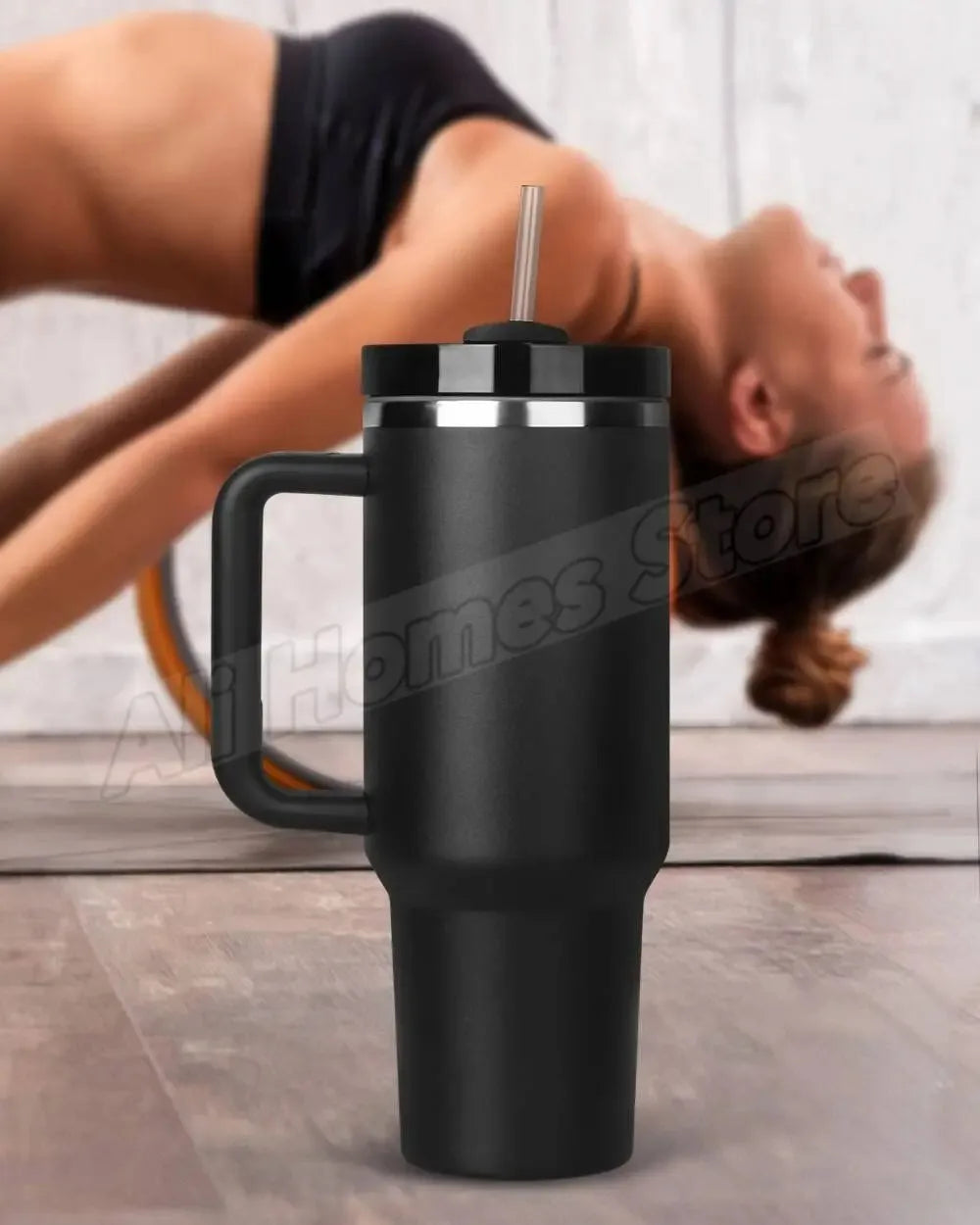 40oz Insulated Tumbler with Handle | Stainless Steel Travel Mug