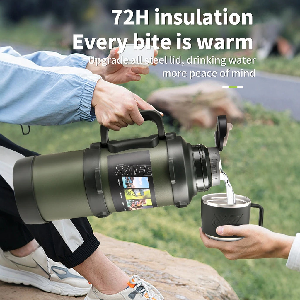 Large Capacity Stainless Steel Thermos - Outdoor Thermal Water Bottle