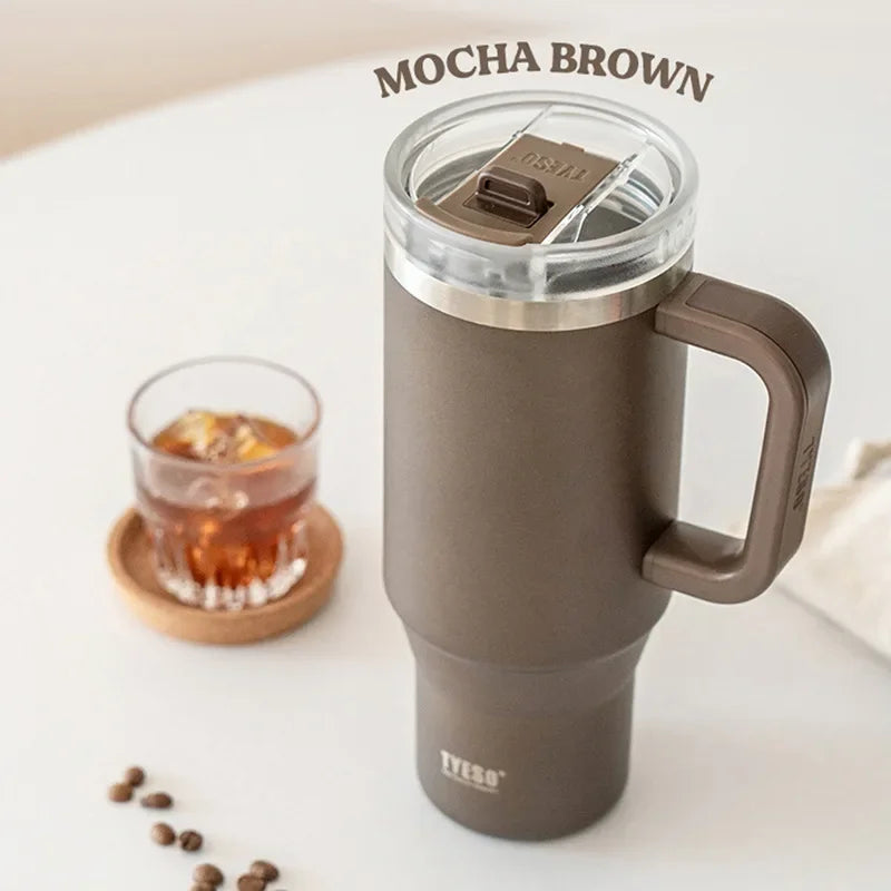 Tyeso Insulated Tumbler Stainless Steel Travel Mug with Handle & Straw