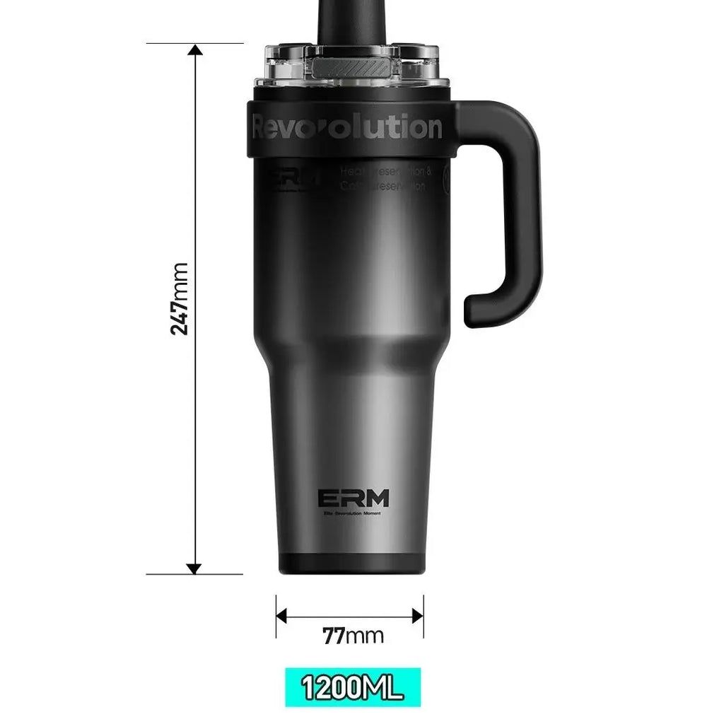 1200ml Insulated Ceramic Tumbler - Stainless Steel Travel Bottle
