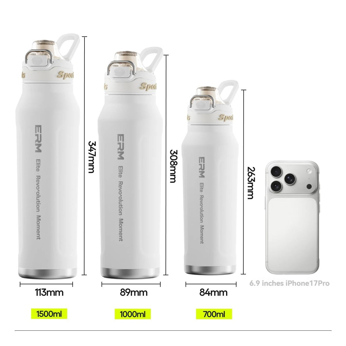 1L Stainless Steel Vacuum Thermos - Insulated Flask for Hiking & Fitness