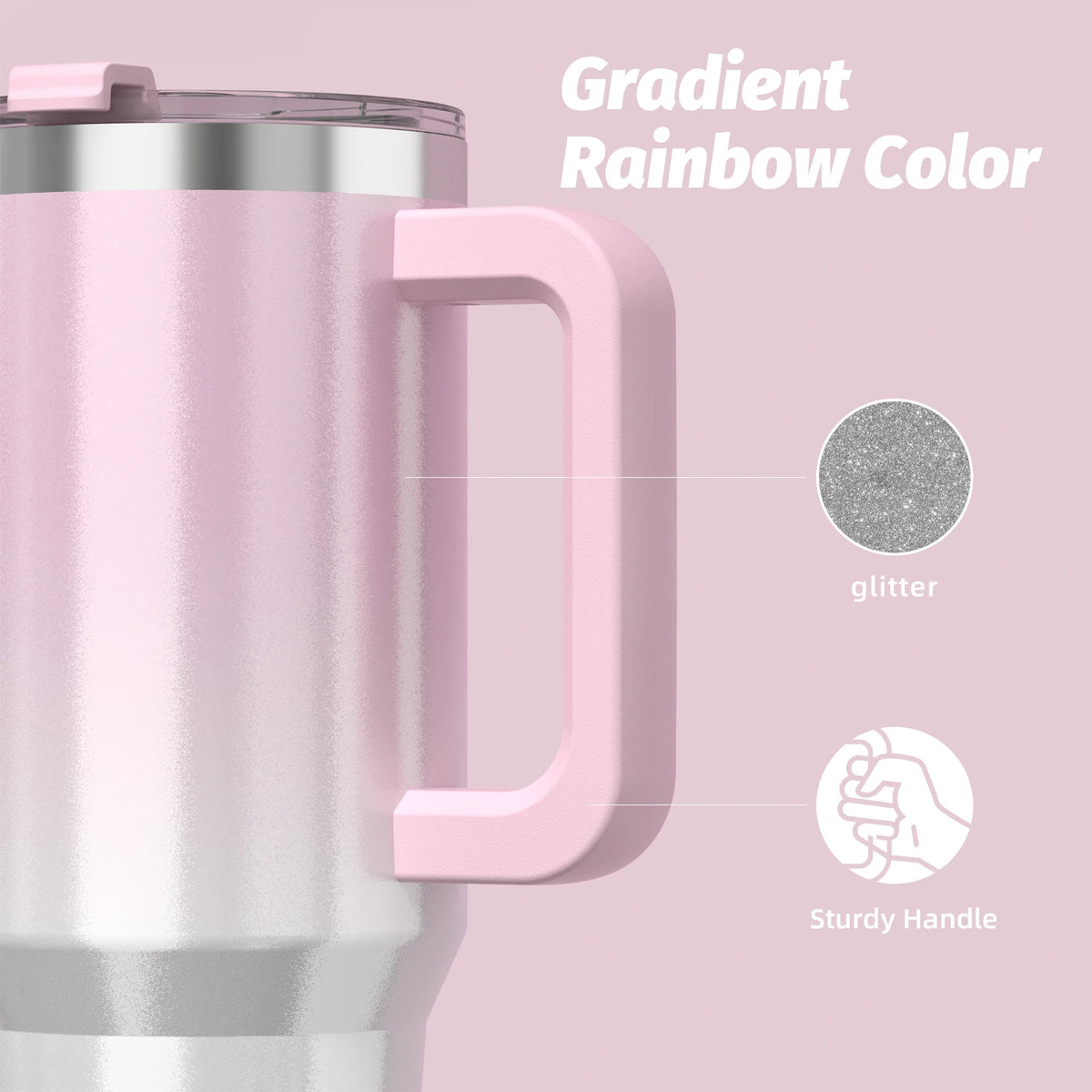 30oz/40oz Insulated Stainless Steel Tumbler with Handle
