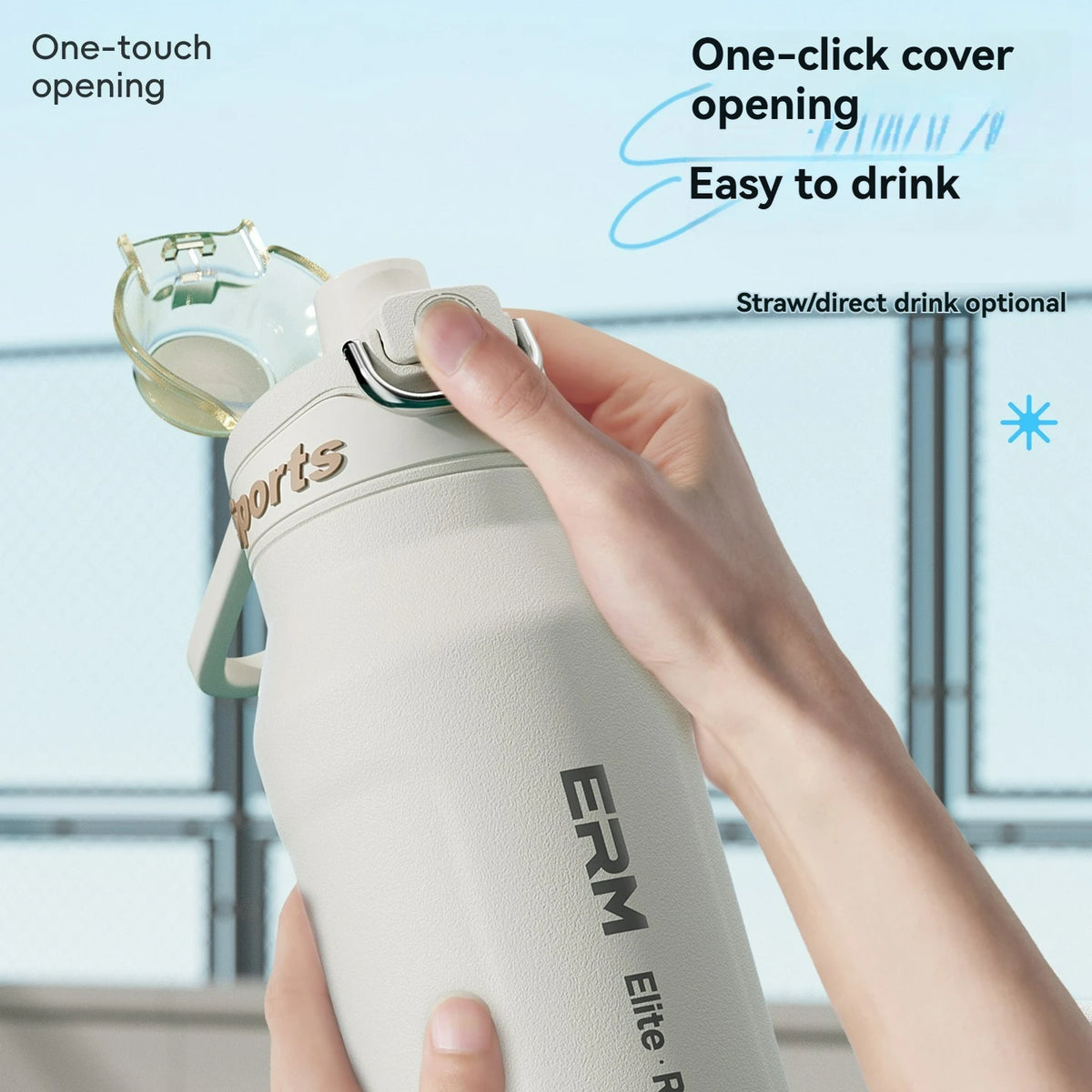 1L Stainless Steel Vacuum Thermos - Insulated Flask for Hiking & Fitness