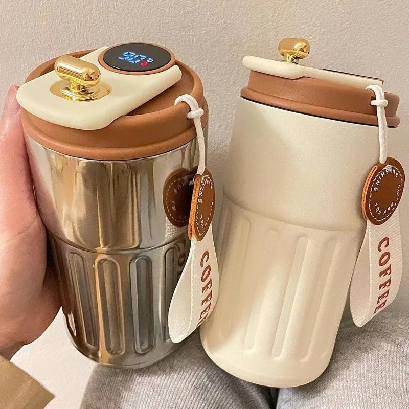 450ml Smart LED Temperature Display Thermos - Stainless Steel Travel Mug