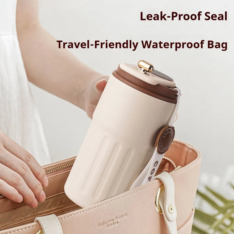 450ml Smart LED Temperature Display Thermos - Stainless Steel Travel Mug