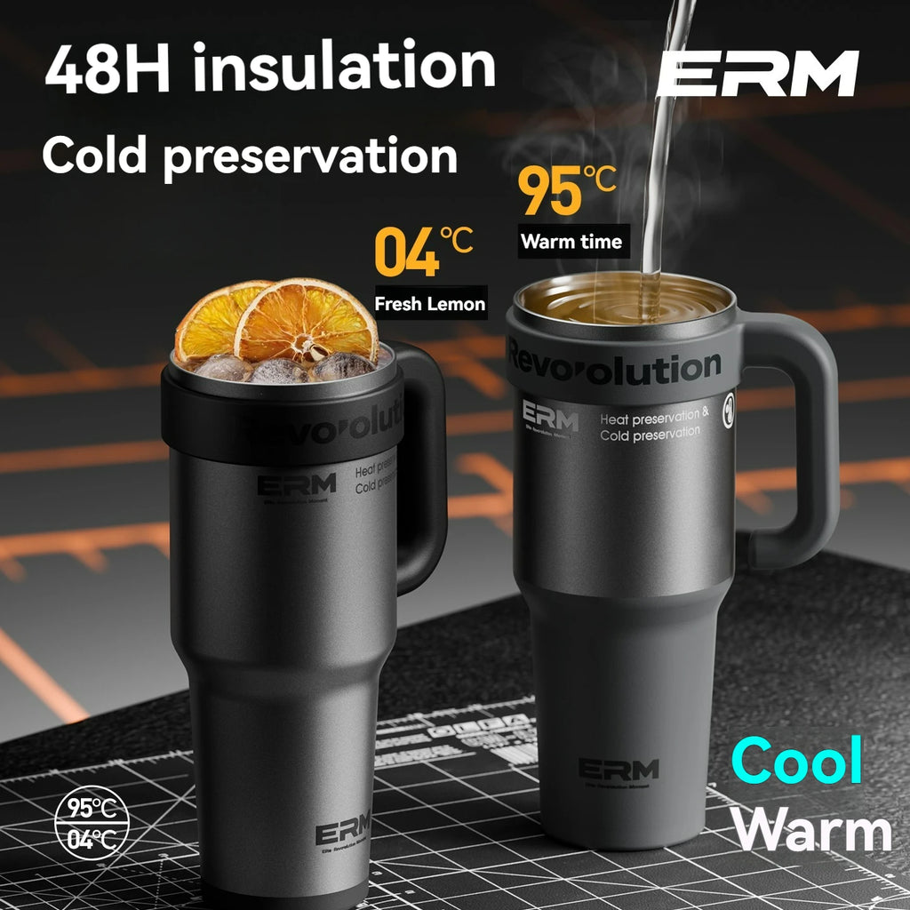 1200ml Insulated Ceramic Tumbler - Stainless Steel Travel Bottle